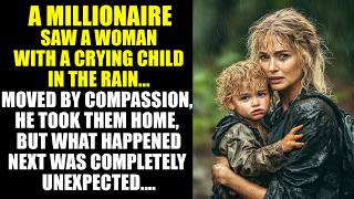 MILLIONAIRE Sees A Beggar With A Baby CRYING In The Rain And Takes Them Home, But A Surprise Awaits.