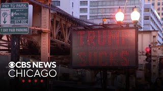CDOT sign in Loop apparently hacked with messages about Trump, ICE