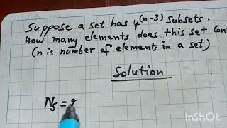 Suppose a set has 4^(n-3) subsets. How many element does the set contain?