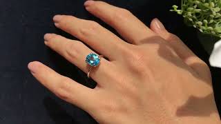 3.50 ct. Oval Swiss Blue Topaz Solitaire Engagement Ring