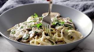 Creamy Garlic Herb Mushroom Spaghetti