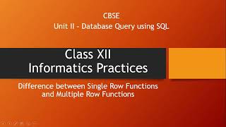 Functions in SQL ~ Class 12 IP Term 2 #IPClass12 #Term2 #SQL #IP | #CS #class12ip #class12