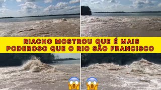 Riacho corta rio São Francisco ao meio parando sua correnteza (INCRÍVEL) 😳😳