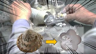 [Amazing skills]Transforming shell into buttons!(making video) in japan @Japanese SHOKUNIN