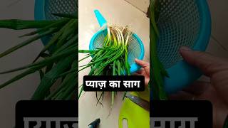 प्याज़ के साग और आलू की सुखी सब्ज़ी#Indian Food Recipe#Cooking#Short video