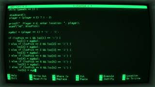 [ASMR Programming] - Tic Tac Toe written in C - Retro terminal - No Talking