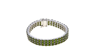 Rarities Chrome Diopside Sterling Silver 3Row Bracelet