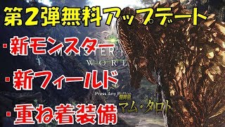 MHWアップデート　第二弾！新モンスターハンターと重ね着装備！