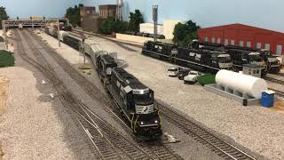 Norfolk Southern HO scale Intermodal and local action