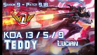 SKT T1 Teddy LUCIAN vs DRAVEN ADC - Patch 9.18 KR Ranked