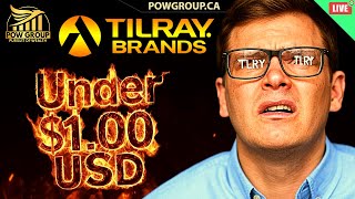 [LIVE] Tilray Brands Drops Under $1.00USD... Time To Panic?