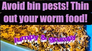 Avoid bin pests! Thin out your worm food!