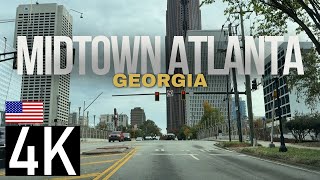 Road Tour of Midtown Atlanta and Piedmont Park Area in 4K - Atlanta, GA - Atlanta Skyline