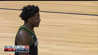 Anthony Edwards Dunk of the year Candidate posterizer Toronto Raptors at Minnesota Timberwolves
