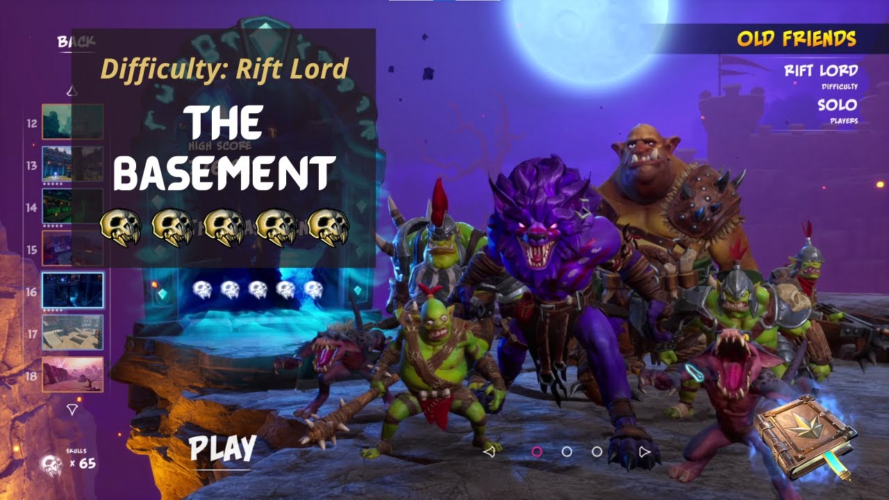 Orcs Must Die! 3 Rift Lord 5 Skulls Level 11 - The Basement - YouTube