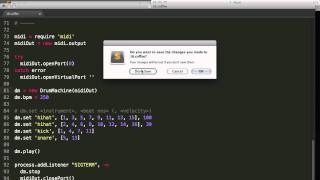 16 step drum machine using CoffeeScript and Node.js