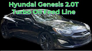 2014 Hyundai Genesis 2.0T turbo oil feed line replacement (oil leak fix)