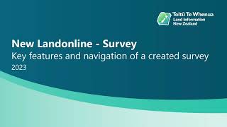 Key features and navigation of a created survey