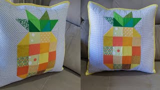 Capa almofada em Patchwork 🍍, abacaxi, passo a passo 👆