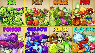 PVZ 2 - All Plants 6 Team PEA x PULT x SPEAR x SHROOM x MUSCLE x MAGIC Battlez - Who Will WIn?