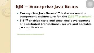 Sec 1.6 EJB— Enterprise Java bean