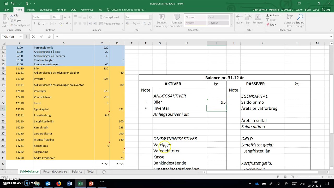 Årsregnskab Balance - YouTube