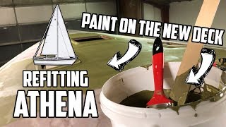 Sail Life - First bit of paint on the new deck - Sigmacover 280 - DIY sailboat restoration