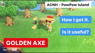 AC New Horizons: The GOLDEN AXE. How I got it. IS IT USEFUL?