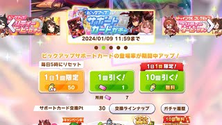 【ウマ娘】1日1回10連ガチャ無料キャンペーン・4日目（2024 ゆく年くる年キャンペーン）