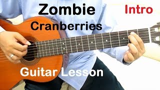 Cranberries Zombie Guitar Tutorial (Intro) - Guitar Lessons for Beginners