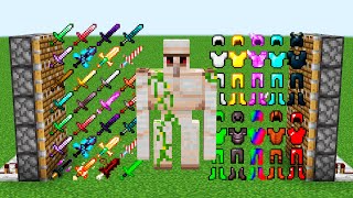 x99 iron golems and all armors and all swords combined