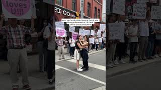 2 GIRLS KISSING IN FRONT OF PRIDE PROTEST🤯🌈