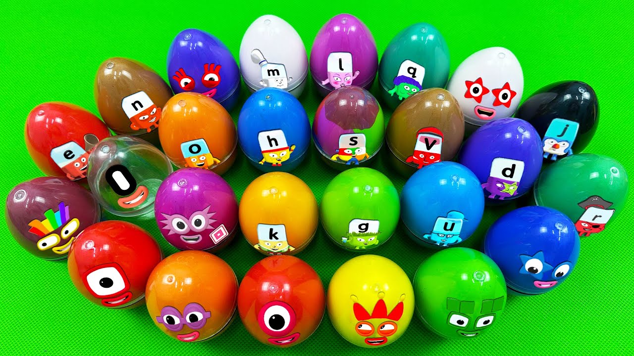 Rainbow SLIME: Finding Numberblocks In Mini Dinosaur Eggs Coloring ...