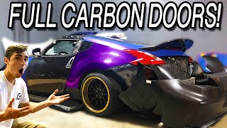 Installing Carbon Fiber Doors On My 370z Drift Car!