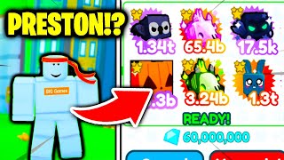 OMG! 😲 PRESTON JOINS MY GAME AND DOES THIS... | Pet Simulator X