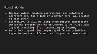 C Programming - 3.1 Boolean Expressions and Relation Operators