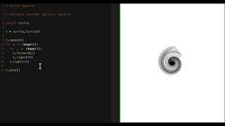 Spiral Squares in Python Turtle #art #fun #graphics #coding #python #programming