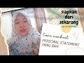 Personal statement yang baik ( Beasiswa untuk guru)