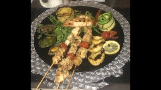 Recette brochettes de lotte et Calamars grillés