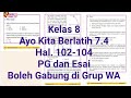 Ayo Kita Berlatih 7.4 Kelas 8 Hal. 102-104, Bab Lingkaran