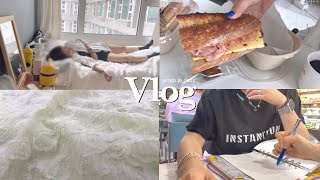 Vlog. 동대문디자이너 / 프리랜서 일주일브이로그/이사준비/두부스테이크/바램자동펫급식기/신토불이떡볶이/현충일출근/빨래노예/미라클모닝/홍콩반점