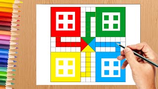 Ludo Game | How to draw Ludo board game on paper | making LUDO game at home