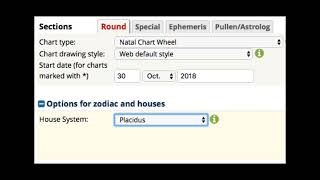 Changing Chart Settings on Astrodienst