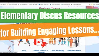 Elementary Level Discus Resources for Building Engaging Lessons and Assignments (CC)