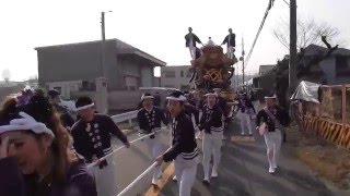 2016堺市南区（上神谷地区）だんじり祭り　泉田中、入魂式③宮入り（平成28年2月28日）