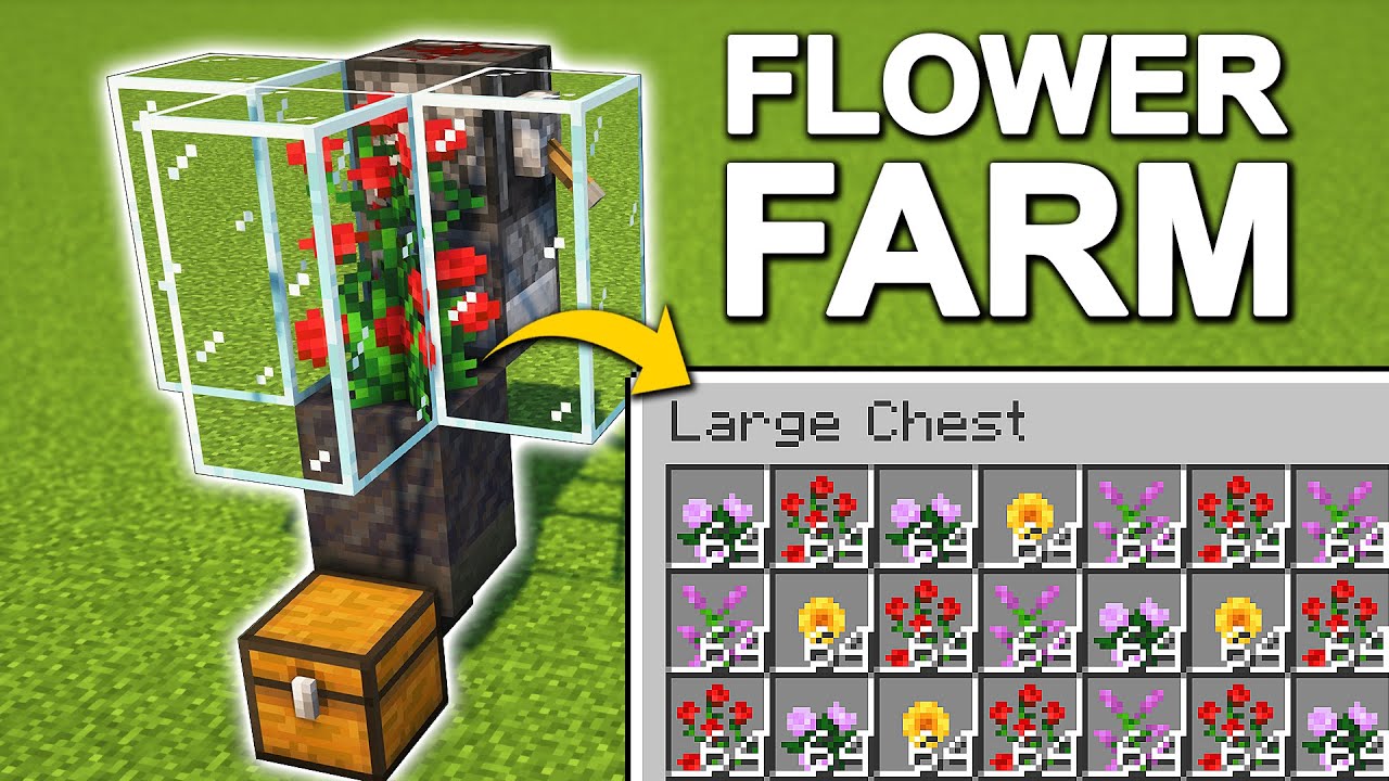 Easy 2 Tall Flower Farm In Minecraft 1 21 Tutorial Youtube