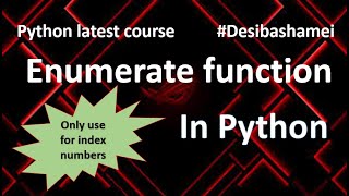 enumerate function in Python Explained | Python Tutorials For Absolute Beginners In Hindi