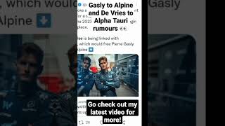 Gasly to Alpine and De Vries to Alpha Tauri rumours 👀