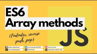 JavaScript Array Methods Find Index, Pop, Push, Revers Part #2 Hindi/Urdu