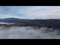 A Beautiful Landscape With A Snow Capped Mountain, clouds, cloudy sky, conifer, drone, drone footage